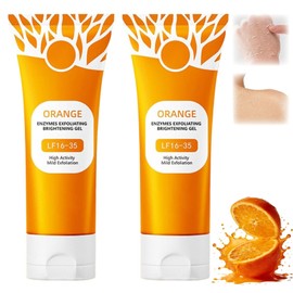 2Pcs Orange Exfoliating Gel Scrub for Face & Body, Deep Pore Cleansing Exfoliant to Remove Blackheads, Moisturizing & Gentle for All Skin Types