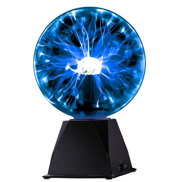 Kicko Blue Plasma Ball - 7 Inch - Nebula, Thunder Lightning, Plug-in - for Parties, Decorations, Prop, Kids, Bedroom, Home