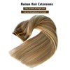 Clip in Hair Extensions Real Human Hair,Golden Blonde Balayage Blonde