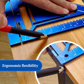 DEEDRR 8.3" Ratter Square Tool with Jig Block - Flatwork and Repetitive Markings Specialty for Precise Carpentry Work,Sherwap Ratter Square Tool(Red)