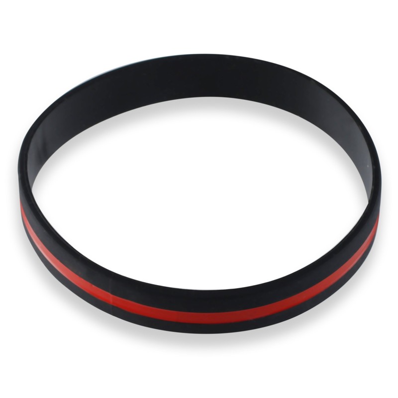 Forge Firefighter Awareness Support Thin Red Line Silicone Wristband Bracelets