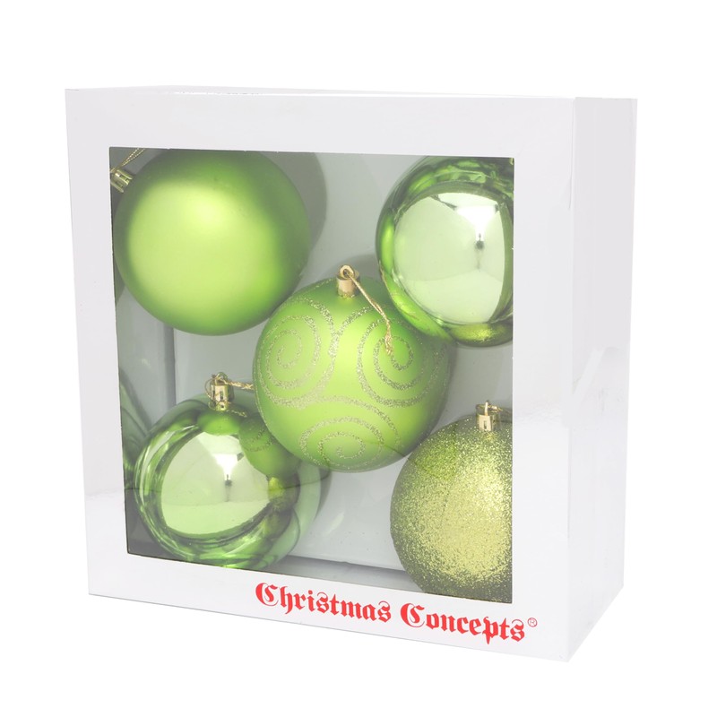 Christmas Concepts® Pack of 5-100mm (4") Large Baubles - Shiny,