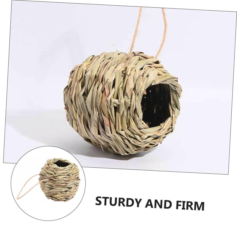 KONTONTY Weather Resistant Hummingbird Bird House Nest Natural Grass Bird