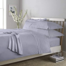 Hanfords Extra Deep Fitted Sheet 40CM Deep 100% Egyptian Cotton 200 Thread Count (Grey Silver, King)