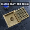 TRJIKAG 6 Inch Square Shower Floor Drain, Stainless Steel Black
