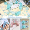 350 Pcs Junk Case Charms Blue 3D Resin ABS Rose