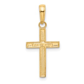 IceCarats 10K Solid Yellow Gold Latin Mexican Holy Cross Necklace Religious Chain Pendant Jesus Christ Charm 26mm x 11mm Only