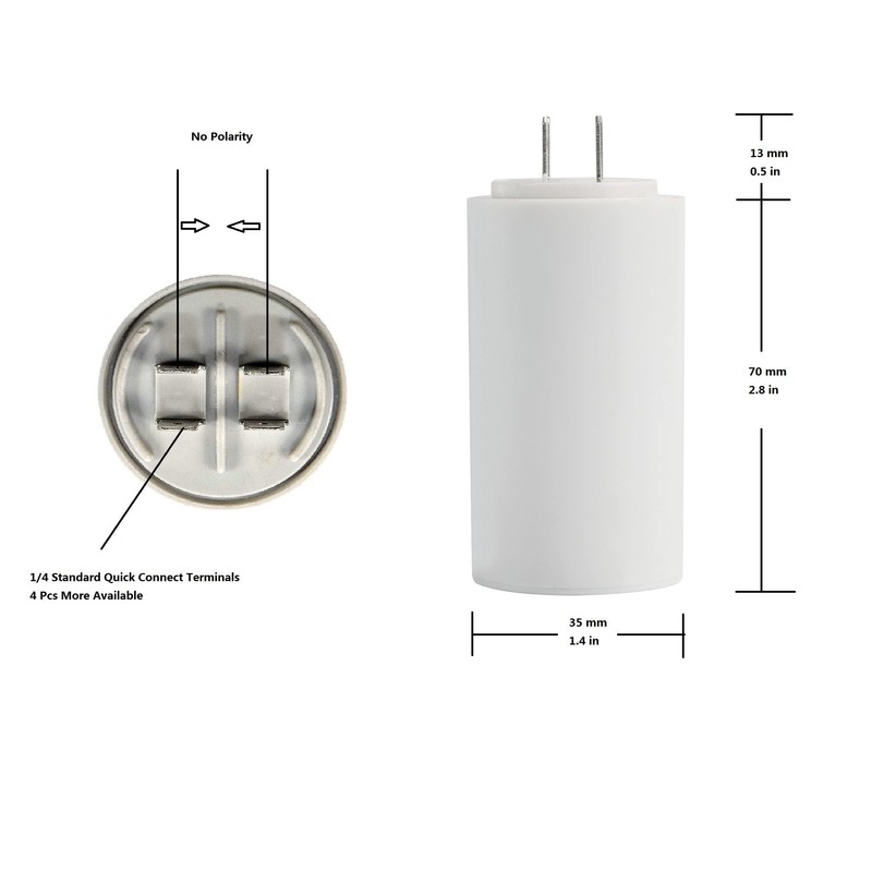 BlueNatHxRPR 30uF MFD CBB60 Run Capacitor for Air Compressor Water