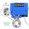 U.S. Solid motor ball valve, 9-24 V, 3 wires.