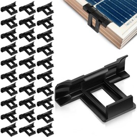 Ylinge Pack of 50 Solar Panel Water Drain Clips Solar Panel Drainage Clips Sludge Removal Clips PV Modules Cleaning Clips for Water Drain Solar Panels Black (30 mm)