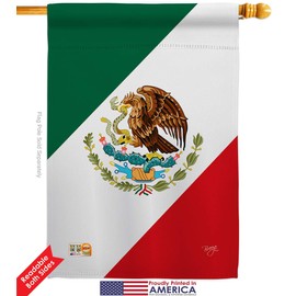 Nationality Mexico House Flag Eagle Set Regional Nation International World Country Particular Area Small Decorative Gift Yard Banner Double-Sided Made in USA 28 X 40