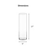 CYS Excel 2 PCS Clear Glass Cylinder Vase (D:5" H:17")