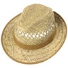 Lipodo Carovigno Vented Crown Straw Hat - Fedora Design -
