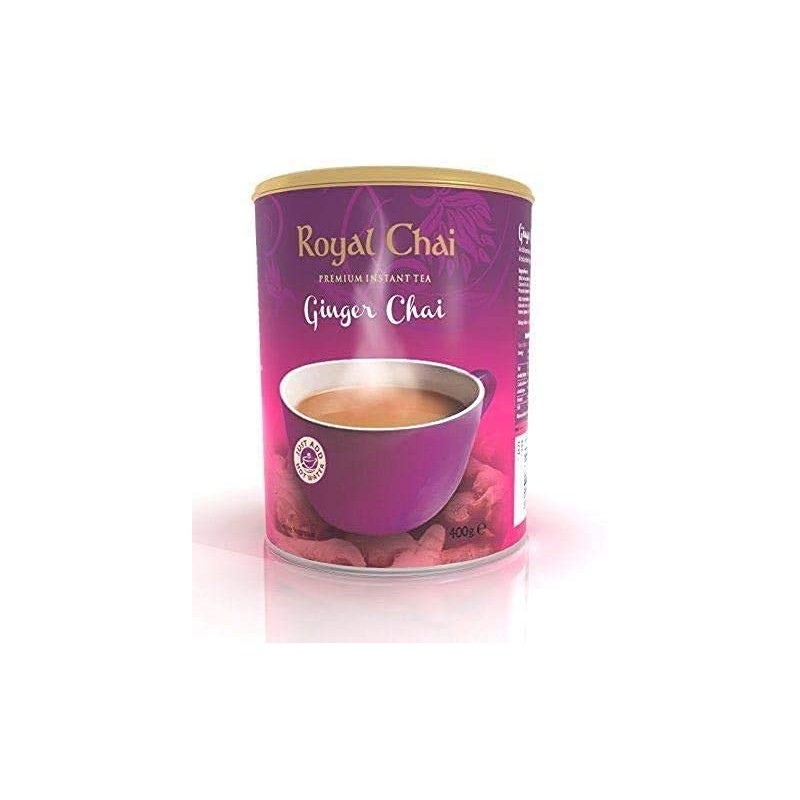 Royal Tea Ginger Chai Unsweetened Tub 400g (Pack of 2)