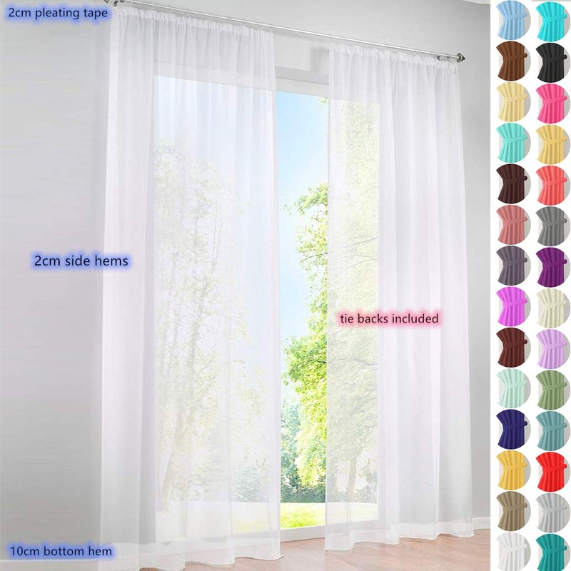 Megachest gathering tape voile curtain(champagne, W 56" x L 90"