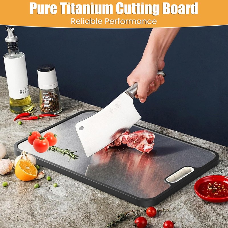 QUENTRO Titanium Cutting Board – Double Sided Chopping Board –