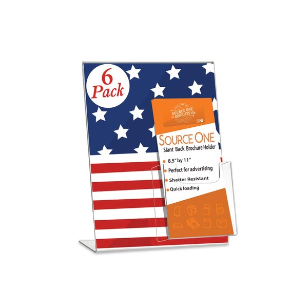 Source One LLC 6 Pack of Angled Slant Back Ad-Frame