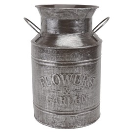 Cabilock Metal Flower Vase Iron Shabby Chic Pitcher Vase Vintage Galvanized Milk Can Jug Vase Rustic Flower Bucket Container Tall Galvanized Vase Farmhouse French Bucket Pot