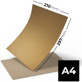 Netuno 100 x Brown Kraft Paper 100 g DIN A4 210 x 297 mm Eco Paper Retro Natural Paper Brown A4 Recycled Paper Brown Vintage Kraft Paper Ecological Brown Paper