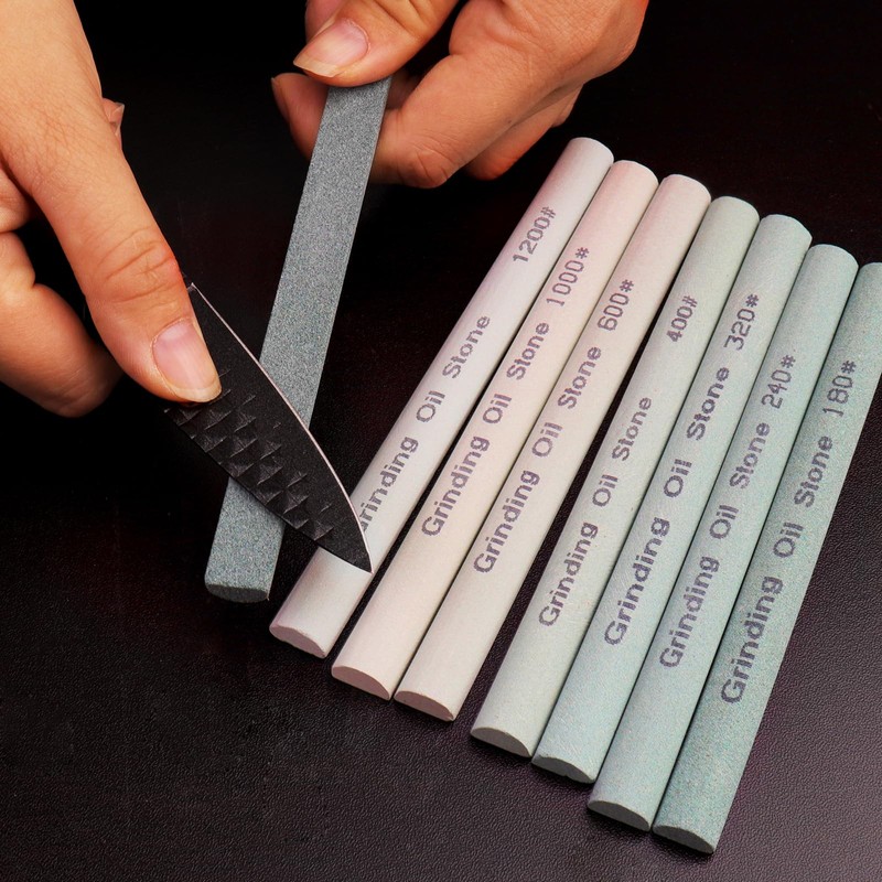 LWCUSNJ 9pcs Green Carbon Sharpening Stone Sticks Set, Green Silicon