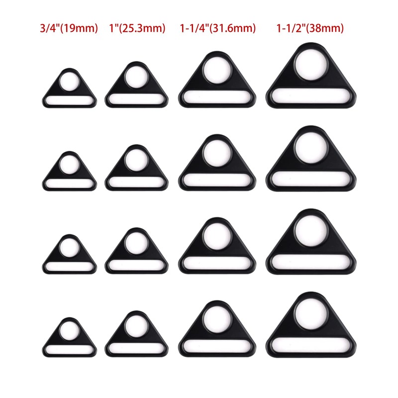 TiSuit 12Pcs 1" Triangle Buckle Adjuster D Ring for Strap