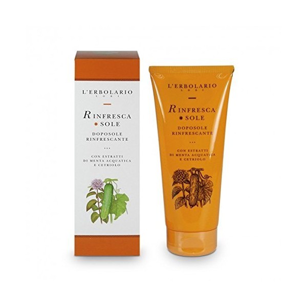 L'Erbolario RinfrescaSole Refreshing After Sun Fluid with Watermint and Cucumber Extracts, Light Texture, Size: 200 ml