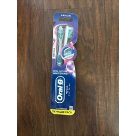 Oral-B 2 Pack Oral B Vivid Whitening Manual Toothbrush, Medium Bristles
