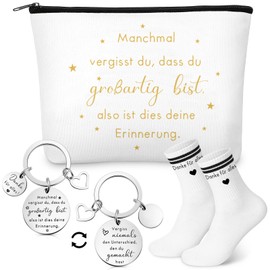 Xuniea 3-Piece Leaving Gift for Colleague Thank You Gifts Set Inspirational Cosmetic Bag Keyring Colleagues Thank You for All Socks Gift for Leaving Retirement Job Change