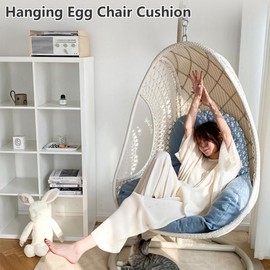 JCATPD Hanging Egg Chair Cushion Replacement, Thickened Hanging Basket Seat Cushion, Indoor/Outdoor Patio Hammock Swing Chair Cushion, Washable Egg Swing Cushion (Only Cushion) (Coffee)