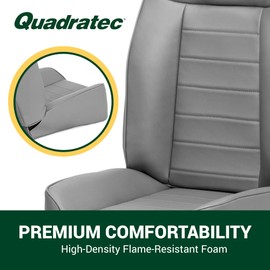 Quadratec Heritage Premium Front Seat - Fits Jeep CJ, TJ, & YJ 1976-2006 - Jeep CJ5 Seat Covers Jeep CJ8 Seat Covers Jeep Seats TJ - High-Density Foam for Comfort - Premium Vinyl (Brown, Single)