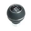 Universal Gear Knob Round with Chrome Ring - Black with