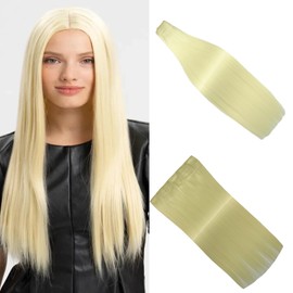 REAUTCOORS Synthetize HairExtensions 22"(55cm) Longest Straight White 3/4 Full Head One Piece 5 Clips Clip in Hair Extensions