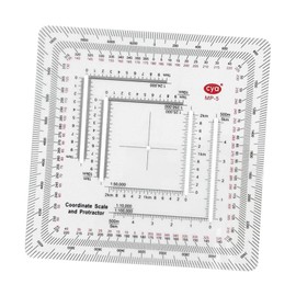 Perfeclan Land Navigation Protractor, Map Protractor, Topographic Map Scale, Coordinate Grid Reader for Engineering Measurements, Camping