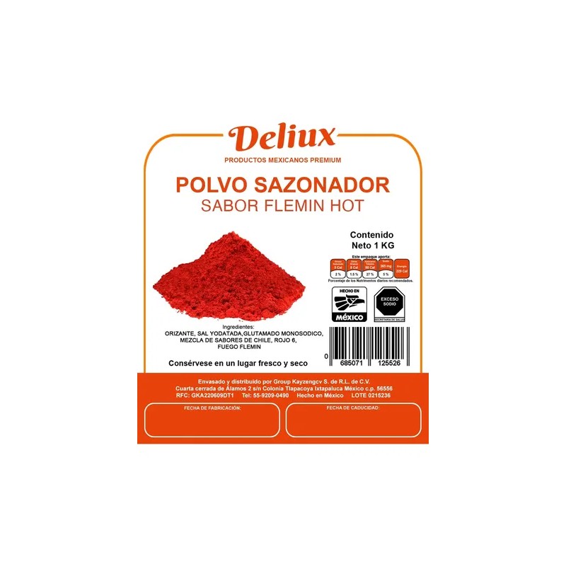 1k Polvo Sabor Flemin Hot Para Botana/fritura Sabor Intenso