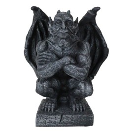 Ebros Gift Night Crawler Winged Watchman Gothic Crouching Troll Gargoyle Figurine Night Sentry Guardian Gargoyles Decorative Sculpture 16.5cm Tall