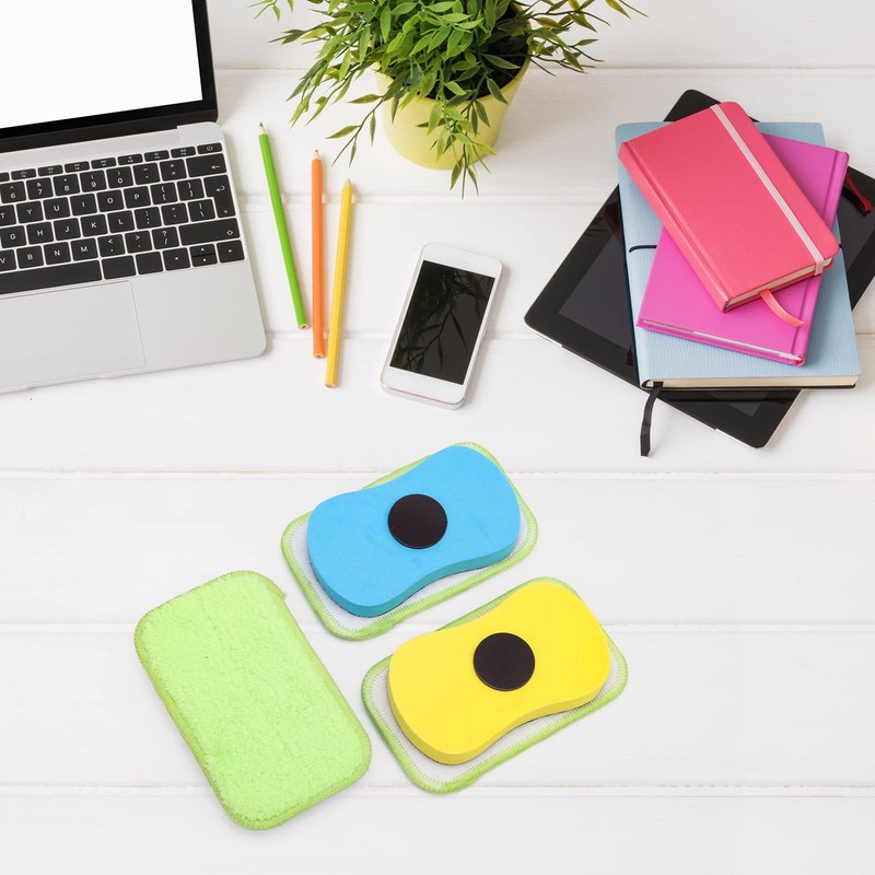 3 Pack Chalk Eraser for Chalkboard, Pletpet Microfiber Dustless Magnetic