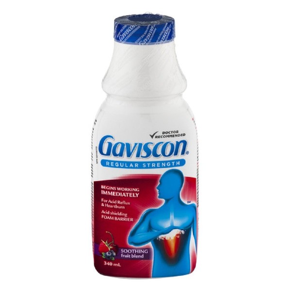 Gaviscon Fruit- Long-Lasting Acid Reflux and Heartburn Relief, 340ml