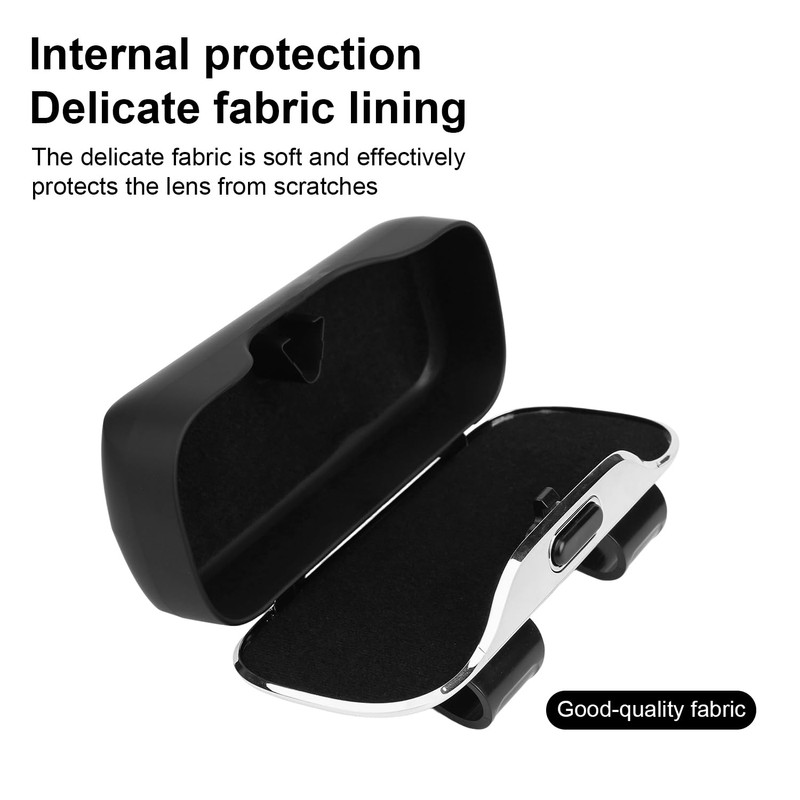 lasuroa Sunglasses Holder for Car Visor, Premium Black Glasses Case