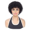 Fereowth Human Hair Wigs Afro Short with Bangs Wig for