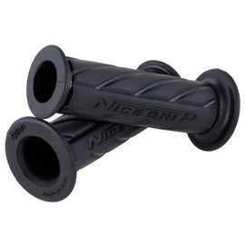 キジマ(Kijima) バイクパーツ グリップ NICEネオミニ ラバー製 110mm φ22.2mm 貫通タイプ 汎用 ブラック 201-6723