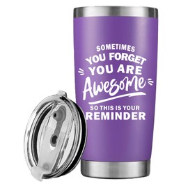 Sometimes You Forget Your Awesome Birthday Gifts for Women Inspirational Tumbler for Women Mom Wife Best Friend Thank You Gifts Appreciation Purple 20oz