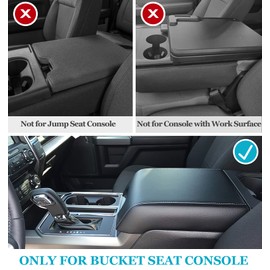 GLOYLEIX Center Console Cover for Ford F150 2015-2020, Armrest Cover for F250 F350 F450 2017-2022, Expedition 2018-2024, PU Leather Car Truck Interior Accessories Middle Console Cover, Bucket Seat