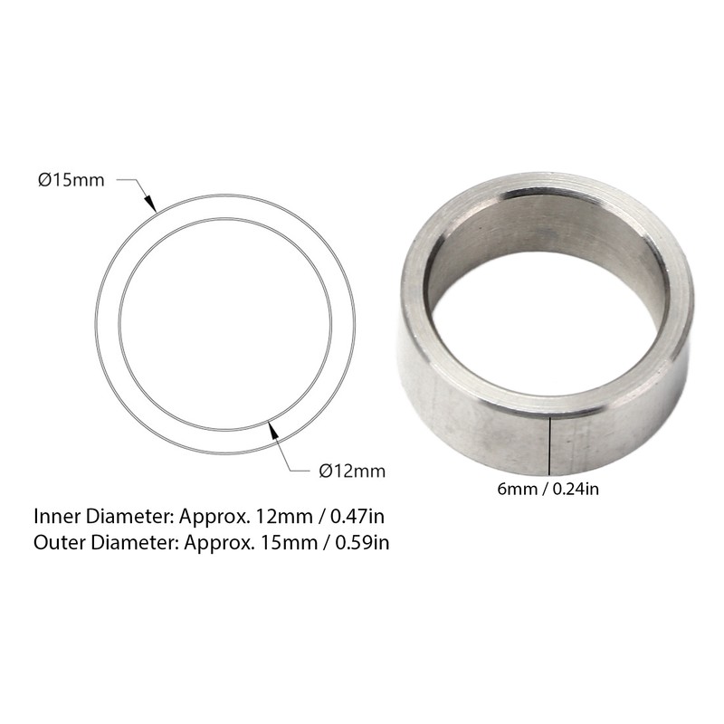 10Pcs Washer Spacer 15mm OD 12mm ID Stainless Steel Hardware