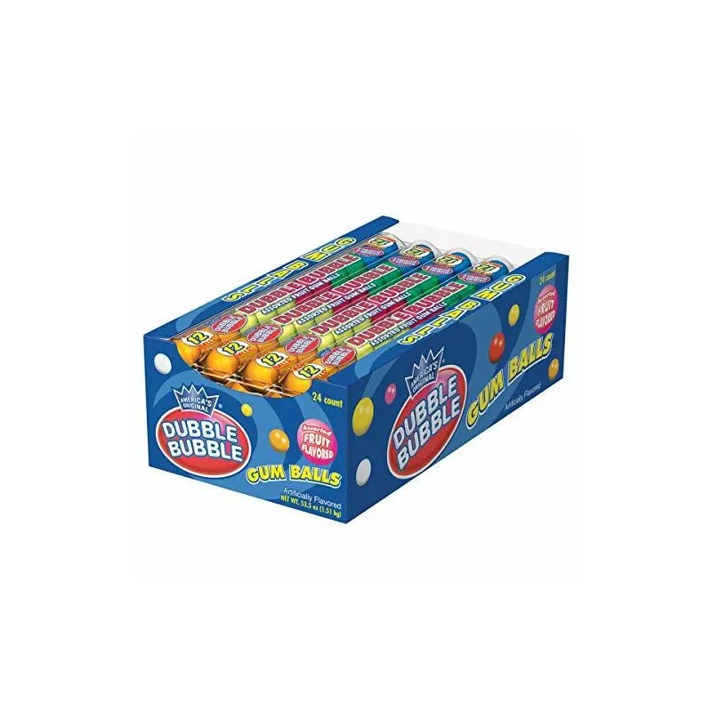 Tootsie Roll Dubble Bubble Gumballs 12-Gumball Tubes in Assorted Fruit