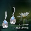 Labradorite Lotus Earrings for Women 925 Sterling Silver, Lotus Flower