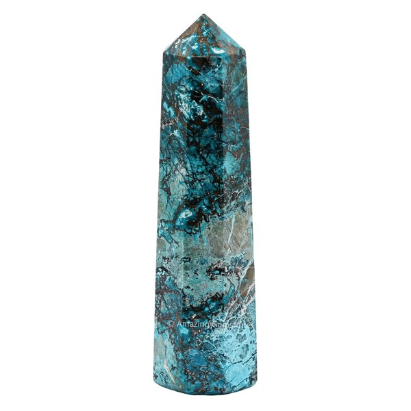 Chrysocolla Shattuckite Crystal Towers ~ Natural Healing Crystal Point Obelisk for Reiki Healing and Crystal Grid (2" to 3" INCH)