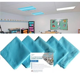 5Pack Lights Decorative Fluorescent Light Covers-2x4ft,10 Strong Magnets,Improves Focus, Reduces Headaches & Provides Fluorescent Relief Light Covers for School Classroom Home Office