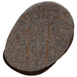 LIERYS Darnsell Harris Tweed Flat Cap - Brown Cap (54-61 cm) - Flat Cap Wool Cap - Men - Herringbone Pattern - Autumn/Winter, brown