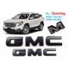 Auto Front & Rear GMC Matte Black OVERLAY Emblem Badge