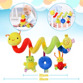 Vicloon Spiral Pram Hanging Toys for Baby, Pram Toys, Baby Crib Spiral Toy Spiral Pram Toy, Wrap Around Pushchair Stroller/Car Seat/Crib Sensory Early Education Play Toy for Toddler Infant